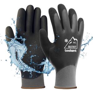 OriStout Winter Work Gloves for Men and Women, Touchscreen, Waterproof Gloves for Working in Freezer, Fishing and Gardening, Thermal Insulated, Super Grip, Grey, Large (Large (Pack of 1))