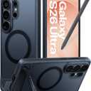 TORRAS Strong Magnetic & Seamless Stand for Samsung Galaxy S26 Ultra Case, Fit for MagSafe, Mil-Grade Drop Protection, Kickstand for Samsung Galaxy S26 Ultra Case, Translucent Back/Black Edge