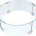 Fire Pit Wind Guard, 23" Glass Wind Guard for Fire Pit Round Table, Made of Clear Tempered Glass Set with Assembly Instructions
