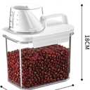 2Pcs Rice Dispenser Storage Containers, 1.1L Small Rice Bucket with Measuring Cup & Pour Spout, Kitchen Plastic Airtight Container for Cereal, Grain, Flour, Sugar, Oatmeal, Dry Pet Dog Food