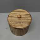 Coffee Filter Holder, Wooden Coffee Filter Storage with Lid, RoundCoffeeFilterContainer for Counter, Rustic Bar Accessories Holder Decor (Natural)