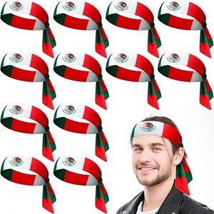 meekoo 3 Pcs Mexico Country Flag Headbands Mexican Bandana with National Flag Headband Sweatbands for Men Women Sports