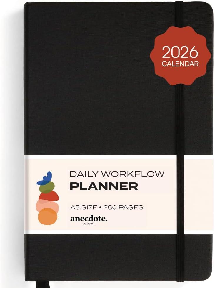 Anecdote 2026 Planner: A Monthly, Weekly & Daily Planner 2026 for Planning Your Success - A5 Size Hardcover Start Anytime and Achieve your Goals - Black (A5 (5.8'' x 8.3''))