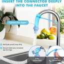 Slip-On Dog Shower Attachment for Bathtub Faucet, Ear-Tab Zip-Tie Connector, Handheld Sprayer Head, 5 ft Hose, Fits Spouts up to 3 in