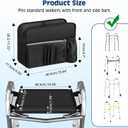 MoKo Walker Basket Bag with Tray, Upgraded Detachable Walker Tray for Folding Walkers with Non-Slip Mat, Large Storage Bag with Multi-Pockets and Cup Holder, Walkers Accessories for Senior, Black