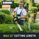EWORK 22-Inch Cordless Hedge Trimmer, 20V Battery Powered Bush Trimmer, Lightweight Handheld Shrub Trimmer with Battery and Charger, 5/8-Inch Cutting Capacity for Garden, Yard