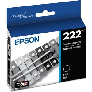 Epson 222 Claria Ink Standard Capacity Black Cartridge (T222120-S) Works with Workforce WF-2960, Expression XP-5200