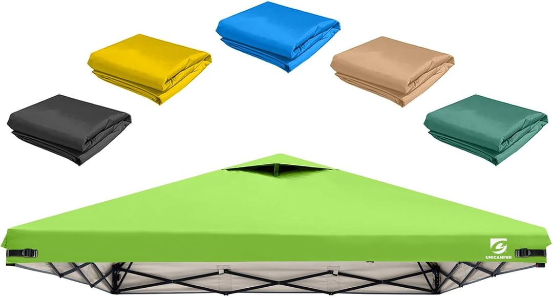 10x10 Pop Up Canopy Replacement Top Cover with Air Vent for Straight Leg Canopy Tent, Waterproof for Outdoor Garden Patio Camping Sun Shade (Neon Green)