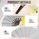 Wenqik 9 Pcs Large Glitter Rave Fan Decoration Foldable Bamboo Folding Hand Foldable Chinese Kung Fu Fan for Christmas Gifts Dance Club Festival Party Stage Performance Decoration(Silver), 12.2 inches