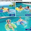 PuppyuWil 4 Pack Pool Floats Adult, Minimalist Design Pool Chair Float, 52" X 38" Dopamine Colors, Drifter, Chair, Hammock 3-in-1 Inflatable Pool Toys for Pool Party, Lake, River, Sea, Outdoor