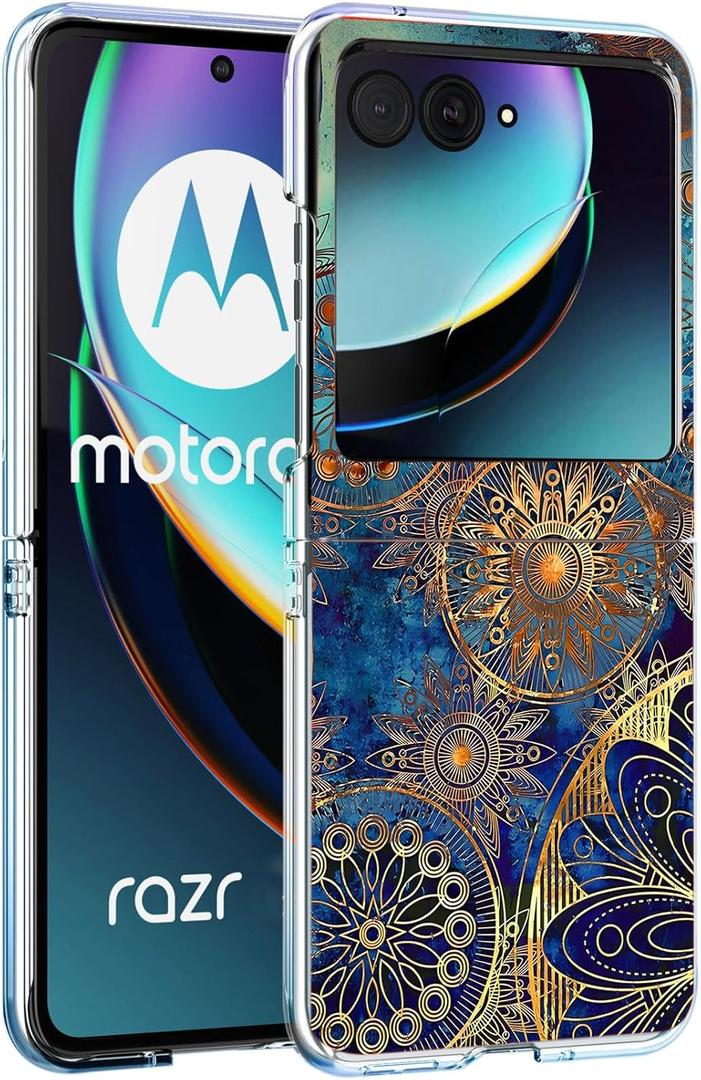 Razr Plus 2023 Case, Gorgeous Colours Circle Manala Anti-Scratch Solid Hard case Protective Shookproof Phone Cover for Motorola Razr+ 2023/Razr Plus 2023