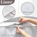 SORTTO No Hook Slub Textured Shower Curtain with Snap in Liner - Black Fabric Outer Curtain & Waterproof Inner Liner, Hotel Style with See Through Top Window, 71x74 in