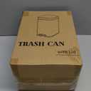 rejomiik Small Bathroom Trash Can with Lid Slim Soft Close Garbage Can Step Wastebasket Container Trash Bin for Office Bedroom Kitchen Living Room (1.9 Gallon Cream)