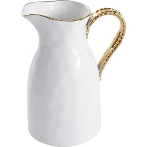 Pampa Bay Golden Salerno Titanium-Plated Porcelain Water Pitcher, 8.25 x 6.25 x 4.75in
