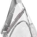 HULISEN Clear Sling Bag, Clear Bag Stadium Approved, Transparent Shoulder Crossbody Backpack Chest Casual Daypack (Grey)