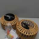 2 Pack Boho Ceiling Light Fixture,2-Light Hand-Woven Rattan Flush Mount Ceiling Light,Farmhouse Boho Style for Kitchen Bathroom Foyer Hallway Bedroom Living Room Entryway etc