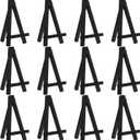 Chuangdi 12 Pieces 5 Inch Black Mini Wood Display Easel, Holder for Small Canvases, Cards, Photos, Notices, Etc