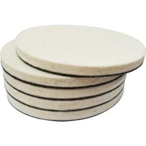 5 Inch Wool Felt Polishing Pads,5Pcs Wool Buffing Wheels Polishing Pads Flocking Hook & Loop Back for Random Orbital Sander
