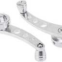 2Pcs Universal Car Window Handle Winder Riser Replacement Winder Crank Riser Window Handles Aluminum Alloy (Silver)