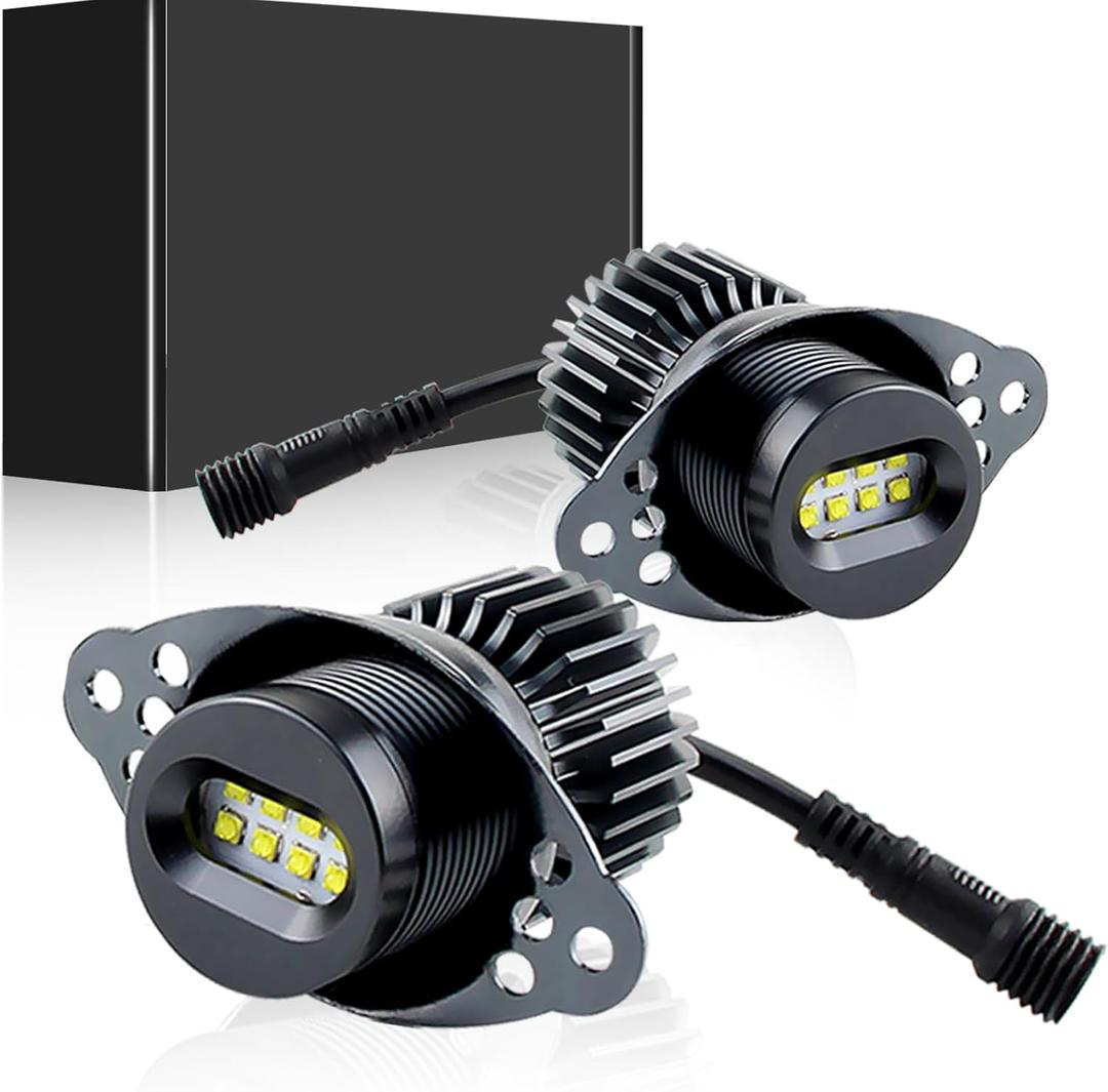 LED Angel Eyes Light Halo Marker Ring Bulbs Compatible for BMW E90 E91 318i LCI 328i/328i XDrive 335i 2009-2011, 120W White 6000K Lamp