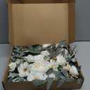 Faux Arch Flower Swag Set of 2 for Wedding Welcome Signs Floral Swag Wedding Reception Ceremony Signs Decor (White)