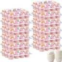 BORPEIN (12 Pack x 12 Sets) Cupcake Containers,Sturdy Strong Cupcake Boxes for 12 Cupcakes,Clear Disposable Cupcake Trays/Containers/Holders