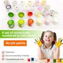 2 x FLAJZ 4 Pack Paint by Numbers Kit for Kids, Animals Paint by Number Kits for Kids Ages 4-8, DIY Animal Oil Painting Suitable for Home Decoration (8x8inch)