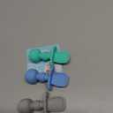 UpwardBaby Self-Feeding Spoon - Anti Choke Barrier - Silicone Baby Spoons Toddler Utensils for Home & Travel, Textured Tips Massage Gums & Baby-Led Weaning (Blue/Gray/Mint)