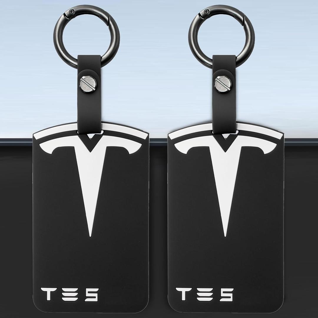 Silicone Key Card Holder Case Compatible with Tesla, Key Protector Cover Including Key Chain Secure Fit,1 PCS