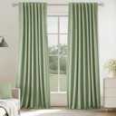 UHITECH Linen Black Out Curtains for Bedroom 96 Inches Long 2 Panels Set 100% Blackout Curtain for Living Room Thermal Insulated Drapes (Sage Green, 52W x 96L) (52"W x 96"L (Pack of 2), #09 Sage Green)
