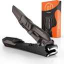 Nail Clippers for Men with Catcher  No Splash, Self-Collecting Premium Steel Clippers for Fingernails & Toenails, Ideal Gift & Grooming Gifts, Great Gadget & Stocking Stuffer Gift