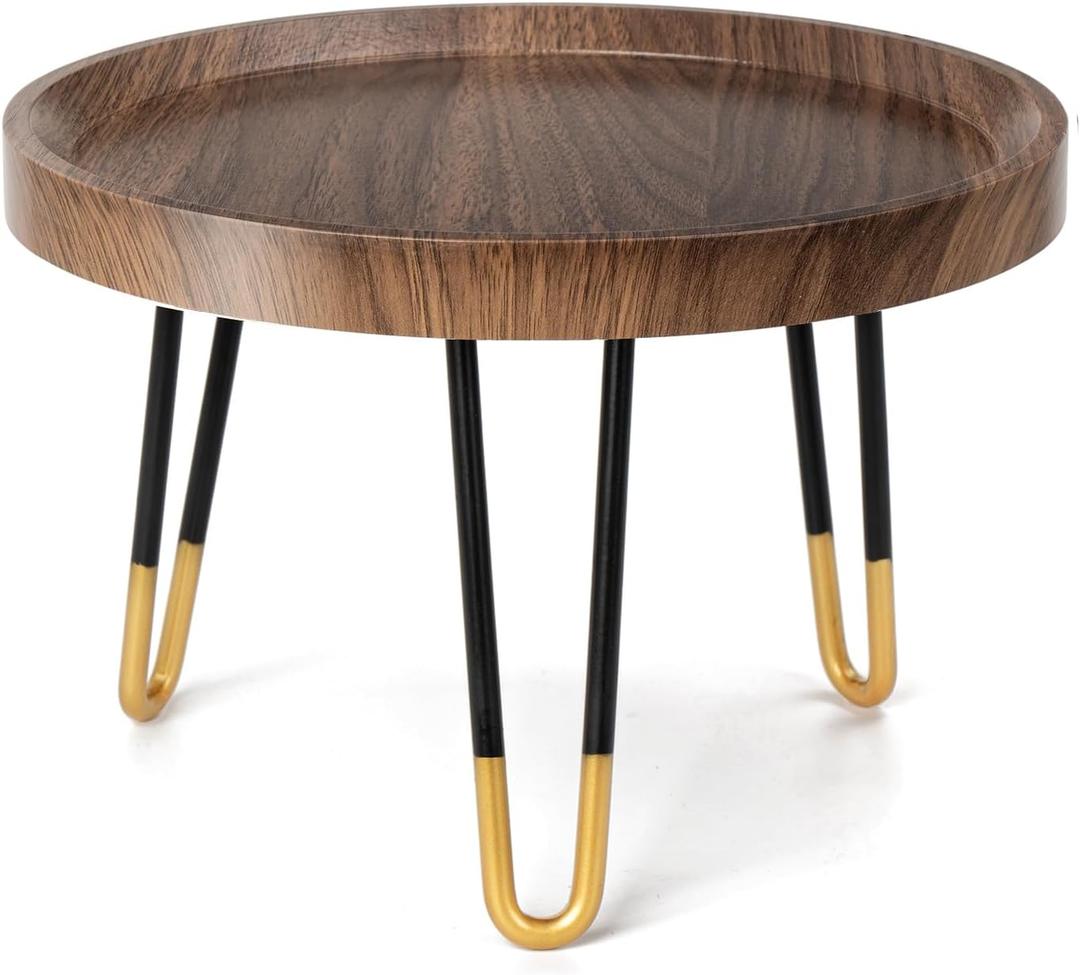 Plant Stand Indoor Outdoor, Mid Century Style Walnut Wood Color Plant Stand,Waterproof Design Modern Plant Table,Easily Assemble Come With Tools,Nice For Room Decor (M) (M(9.84"))