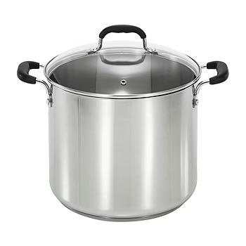 T-fal Specialty Stainless Steel Stockpot 12 Quart Oven Safe 350F Pots and Pans, Cookware Silver