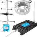 Cell Phone Signal Booster for Home Verizon 5G 4G 700MHz Band 13 LTE Cell Signal Booster, Covering up to 4,000 sq.ft, with High Gain Yagi Antenna, FCC Approved (Black)