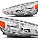 Headlights Assembly Compatible with 2015-2018 Ford Focus S SE ST Halogen Head lights Headlamp w/Bulb, Factory OE Style