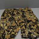 Mens Outfit Shorts with Baroque Chain Button Down  (XX-Large, Black Gold)