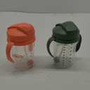 Dr. Brown's Milestones, Baby's First Straw Cup Sippy Cup with Straw, 6m+, 9oz/270ml, 2 Pack, Coral & Olive Green, BPA Free (9oz/270ml, 2 Pack, Olive Green & Coral)