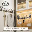 4 Dual Suction Cup Hooks Bar, Bathroom, Kitchen, Home, Glass, Mirror, Tile. Reusable, ABS+Aluminium, Waterproof, Rustproof, No Drill. Hang Towel, Robe, Loofah, Sponge, Coat (Gray, 4 Hooks)