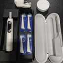 Oral-B iO Series 10 Rechargeable Electric Toothbrush with Visible Pressure Sensor to Protect Gums, 2 Min Timer, 7 Cleaning Settings, 4 Replacement Toothbrush Heads, and Charging Travel Case, White