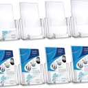 8 Pack 6x9 Acrylic Brochure Holder with Business Card Organizer, Clear Brochure Display Stand, Plastic Flyer Display Stand Holder for Business Card, Pamphlet, Booklets, Magazine, Journals