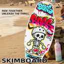 35-inch Wooden Skimboard for Beginners and Adults | Surface with EVA Non-Slip Coating | Lightweight Beach Surfboard, Suitable for Kids and Teen