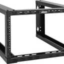 Tecmojo 6U Fixed Wall Mount Network Rack 15.8inch Depth Open Frame for Server Data/AV/IT/Communication/Computer Equipment/Patch Panel Heavy Duty