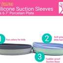 Elk and Friends Kids 6.7" Porcelain Plate Silicone Suction Sleeves | Microwave & Dishwasher Safe, 4Pcs