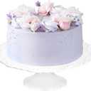 10 Inch Cake Stand for 8 Inch Cakes, Porcelain Wedding Cake Stand for Party, Round Dessert Cake Display Stand Plate - Elegant White Cake Pedestal Stand for Birthday, Baby Shower, Christmas, and Party Display (10 Inch)