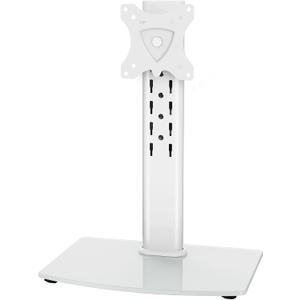 MOUNT PRO Single Monitor Stand Fits Max 32 inch Screen, Free-Standing Computer Desk Stand, Display Mount with Height Adjustable, Swivel, Tilt, Rotation, VESA Monitor Stand 100x100, White