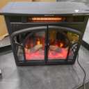 24Inch Electric Fireplace Stove, Free-Standing Infrared Fireplace Stove, Controllable 3D Flame, 4 Variable Flame&Log Colors, 1500w, 5100BTU,TC(50-99),Black,23.5" L X 10.7" W X 24.3" H