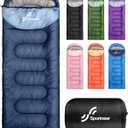 Sportneer Sleeping Bag for Adults & Kids, Cold Weather & Warm Waterproof Camping Sleeping Bag, Compact Portable for Camping Hiking & Travel, 3.3lbs, 50-80