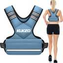 KUKZO Adjustable Weighted Vest Woman Men, 12-18lb Weight Vest with 6 Ironsand Weights for Strength Training Rucking Running Walking Fitness Workout, Blue