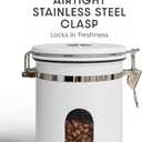 Veken Coffee Canister with Window, Airtight Stainless Steel Kitchen Food Storage Container with Lids, Date Tracker and Scoop for Grounds Coffee, Beans, Tea, Flour, Cereal, Sugar Jars, 22OZ, White