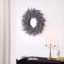 26'' Large Eucalyptus and Lavender Wreath for Front Door, Porch, Window- Artificial Eucalyptus Leaves with Lavender Wreath for Home, Farmhouse Wall Decor- Spring, Summer, Fall, All Seasons (Purple)